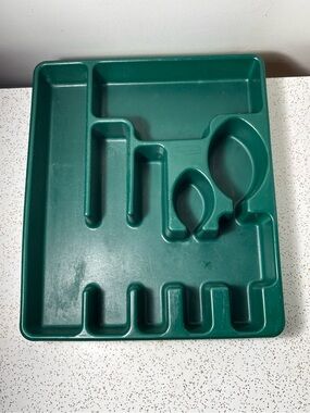 Vintage Rubbermaid large cutlery tray - forest green